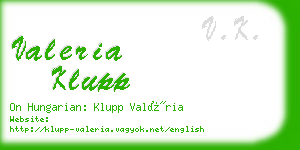 valeria klupp business card